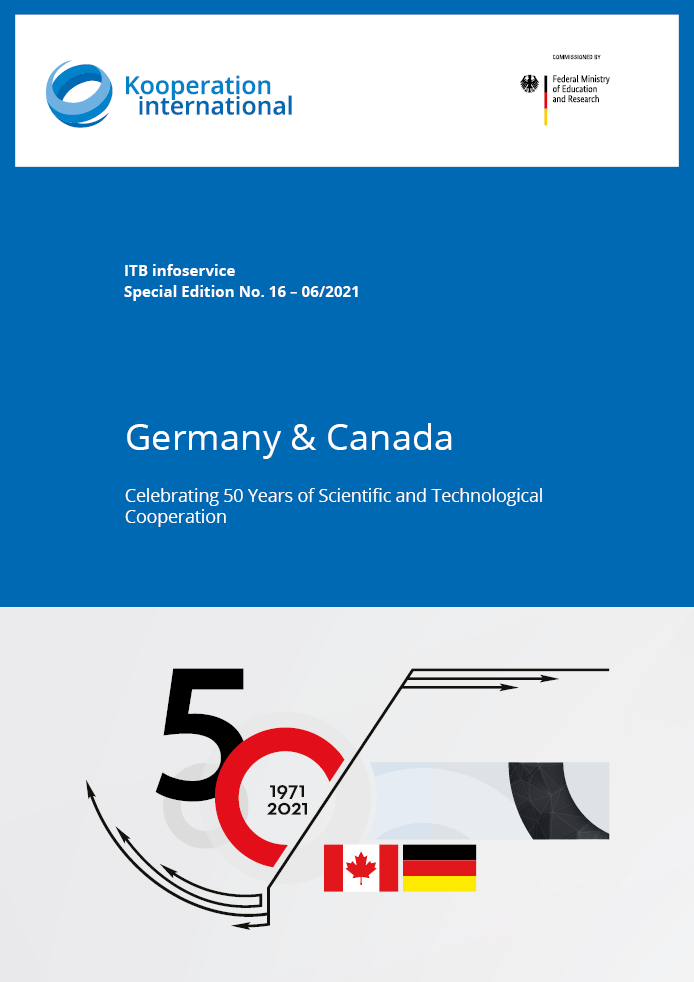 Titelseite der 16. Schwerpunktausgabe des ITB infoservice zum 50-jährigen Jubiläum der WTZ zwischen Kanada und Deutschland