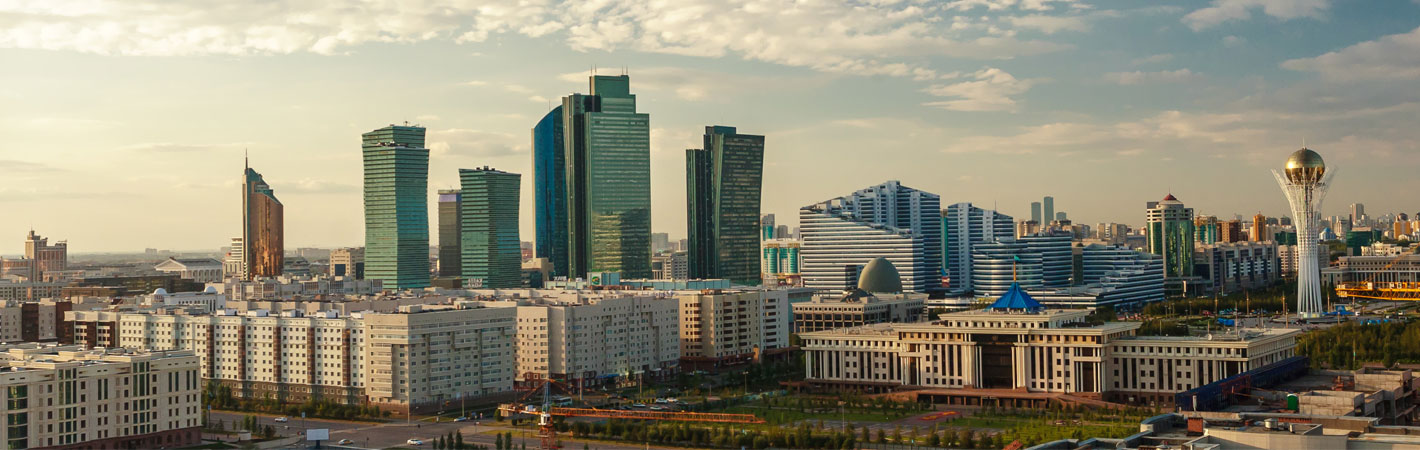 Abendansicht Astana (Hauptstadt Kasachstans)