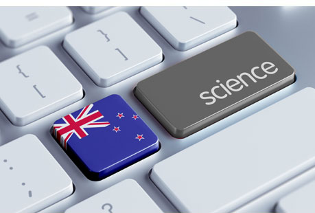 Computertastatur mit Taste „Wissenschaft" und Flagge Neuseelands - © Adobe Stock / xtock 