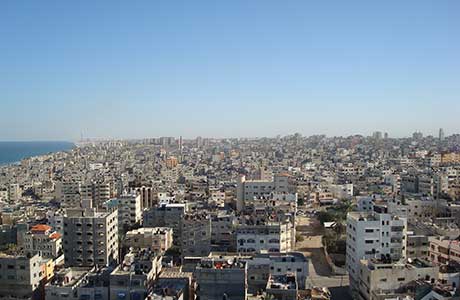 Ansicht von Gaza Stadt von oben gesehen