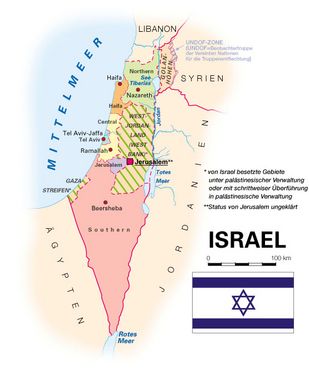 Politische Karte Israels