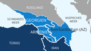 Landkarte mit Ländern im Südkaukasus