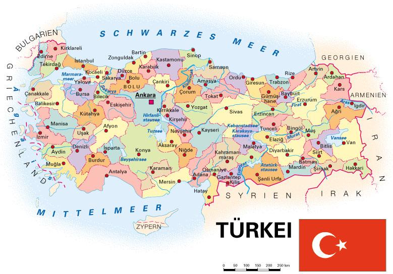 Polititsche Karte der Türkei
