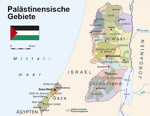Landkarte Palästinensische Gebiete