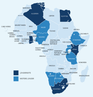 Länderkarte zu Afrika auf Kooperation International