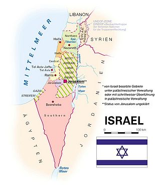 Politische Karte Israels