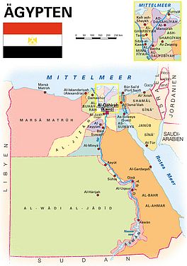 Die Karte zeigt die administrative Gliederung des Landes mit den jeweiligen Hauptstädten.